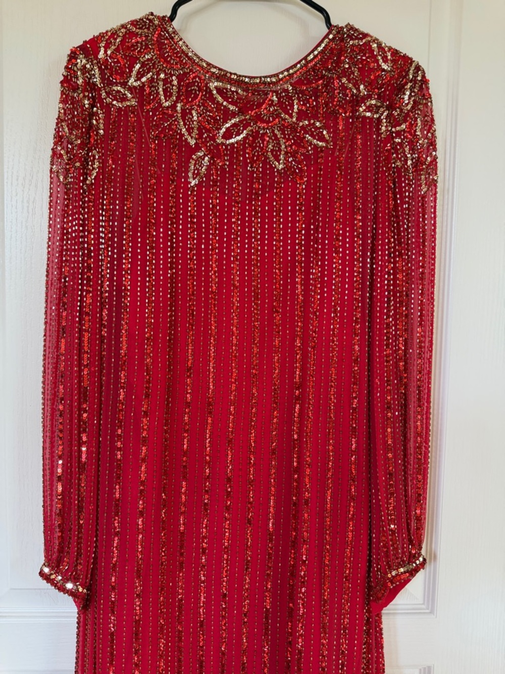 Vintage Victoria Royal Ltd Scarlet Dress with Sequins and Beading - Picture 14 of 17